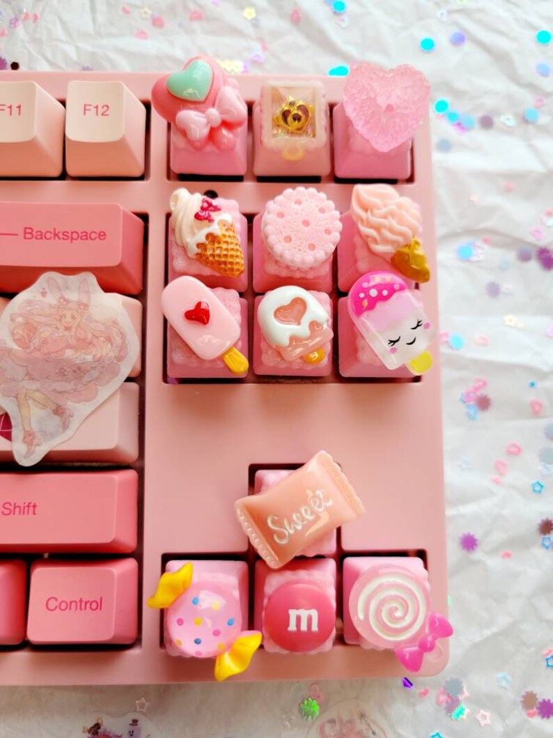 Cute Pastel Pink Sweet Candy Keycaps Collection Updated Etsy