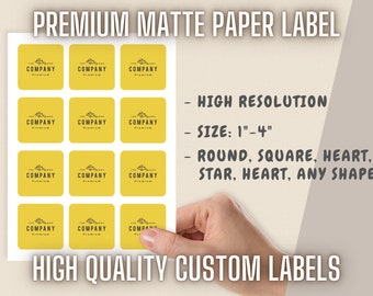 100+ Custom Labels on Sheet Matte Paper - Custom Sticker, Personalized Sticker, your own design, your logo image