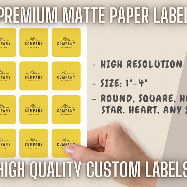 100+ Custom Labels on Sheet Matte Paper - Custom Sticker, Personalized Sticker, your own design, your logo image