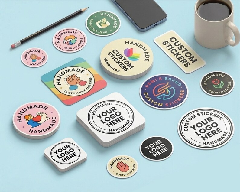 Custom Labels on Sheet Glosss Paper Stickers - Custom Sticker, Personalized Lable, your own design, your logo image immagine 4
