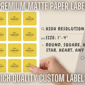 100+ Custom Labels on Sheet Matte Paper - Custom Sticker, Personalized Sticker, your own design, your logo image