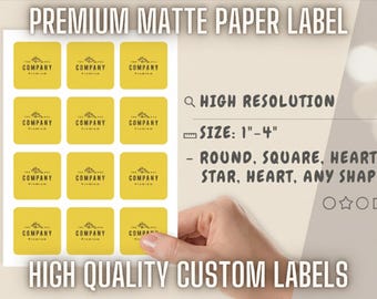 100+ Custom Labels on Sheet Matte Paper - Custom Sticker, Personalized Sticker, your own design, your logo image