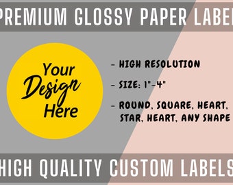 Custom Labels on Sheet Glosss Paper Stickers - Custom Sticker, Personalized Lable, your own design, your logo image