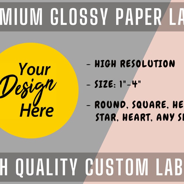 Custom Labels on Sheet Glosss Paper Stickers - Custom Sticker, Personalized Lable, your own design, your logo image