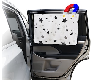 Magnetic Car Side Window Shade - Universal Curtain with Sun Protection Block Damage from Direct Bright Sunlight, and Heat - 1 Piece of Stars