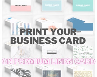 Premium Custom Business Cards 3.5x2 inches Heavy Linen card stock 100 cards Customizable Design with Woven Texture and check pattern