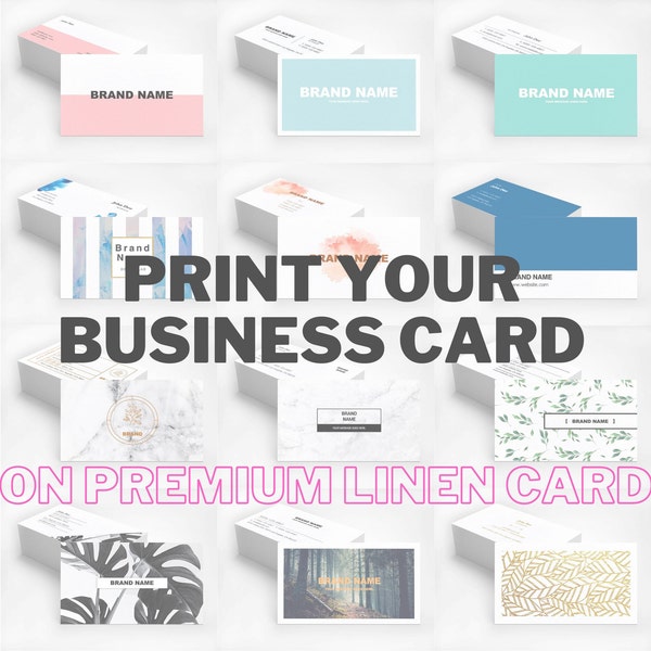 Premium Custom Business Cards 3.5x2 inches 100 cards Customizable Design with Woven Texture and check pattern Linen card stock