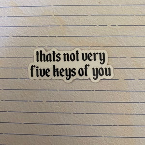 5 Key Sticker That's Not Very Five Keys of You Vinyl Cast Member Sticker | Theme Park ...