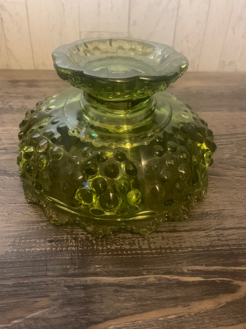 Vintage Green Fenton Hobnail Candle Holder Etsy