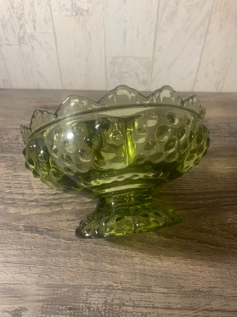 Vintage Green Fenton Hobnail Candle Holder Etsy
