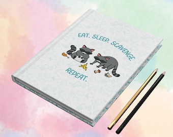 Raccoon Hardcover Journal - Whimsical Animal Notebook for Writers