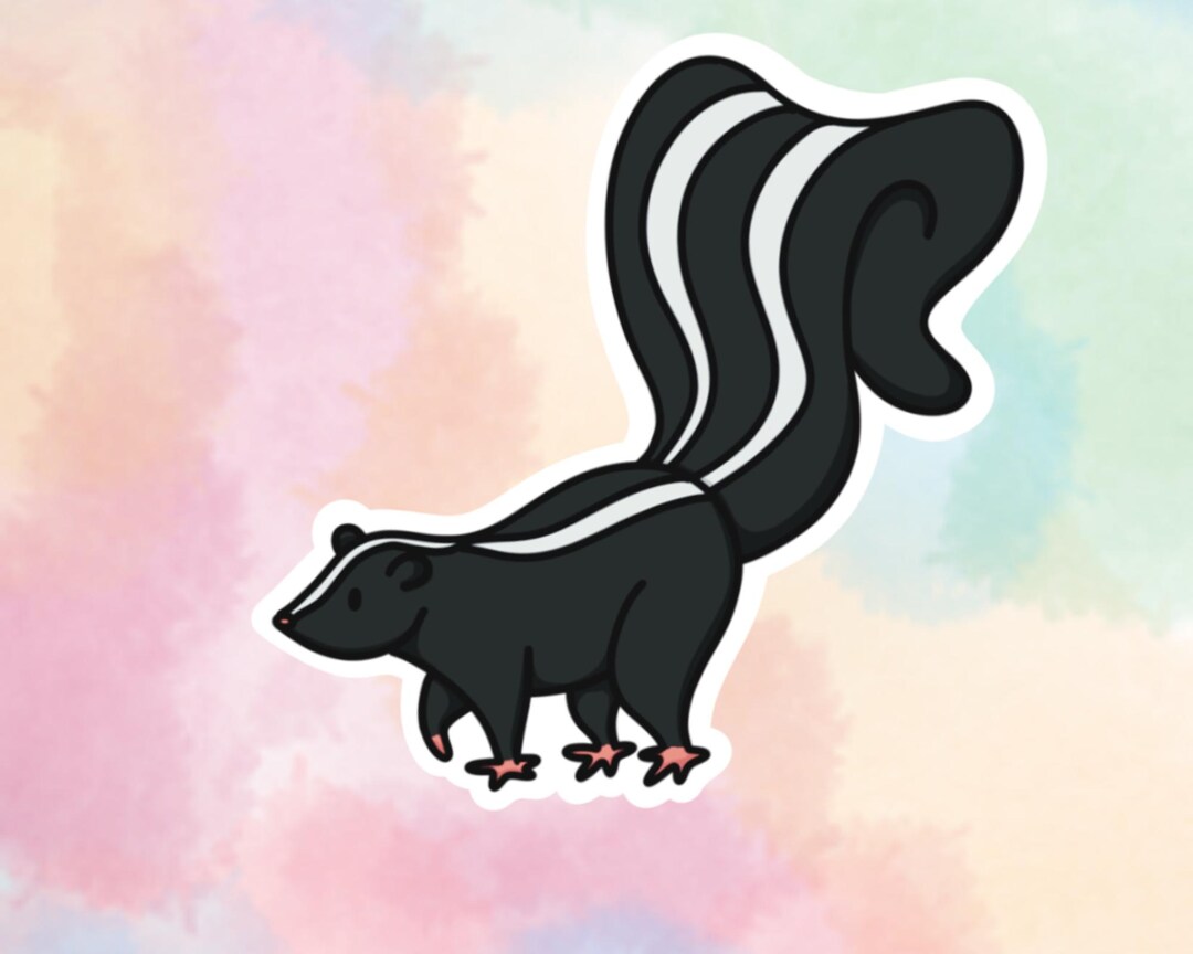 Skunk Sticker Cute Skunk Sticker | Vinyl Sticker | Hand-drawn, Waterproof, Multiple ...