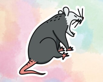 Naklejka z krzyczącym oposem | Naklejka winylowa | Rysowana ręcznie, wodoodporna, dostępna w wielu rozmiarach