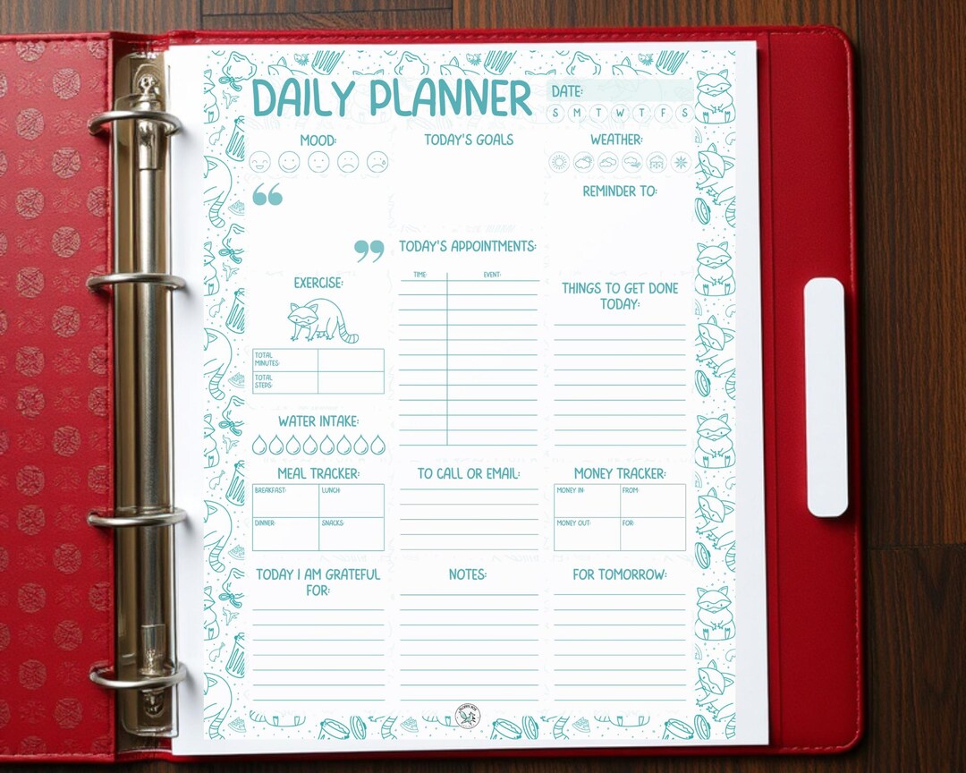 Productivity Planner Printable, Daily Planner Page PDF, to Do List ...
