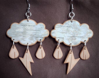 Handmade Unique! one of a kind quill birch bark tulip and leaf shaped dangle earrings Great gift for a special friend native