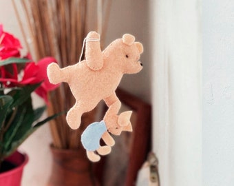 Winnie the Pooh baby hanging, Classic Winnie the Pooh ornament, Vintage Pooh Bear Nursery Wall Hanging, Classic Winnie the Pooh