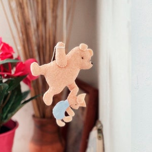 Winnie the Pooh baby hanging, Classic Winnie the Pooh ornament, Vintage Pooh Bear Nursery Wall Hanging, Classic Winnie the Pooh