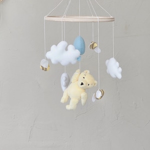 Vintage Winnie the Pooh mobile, New mom gift, Pooh Bear mobile, Winnie the Pooh baby nursery decor, vintage teddy bear mobile