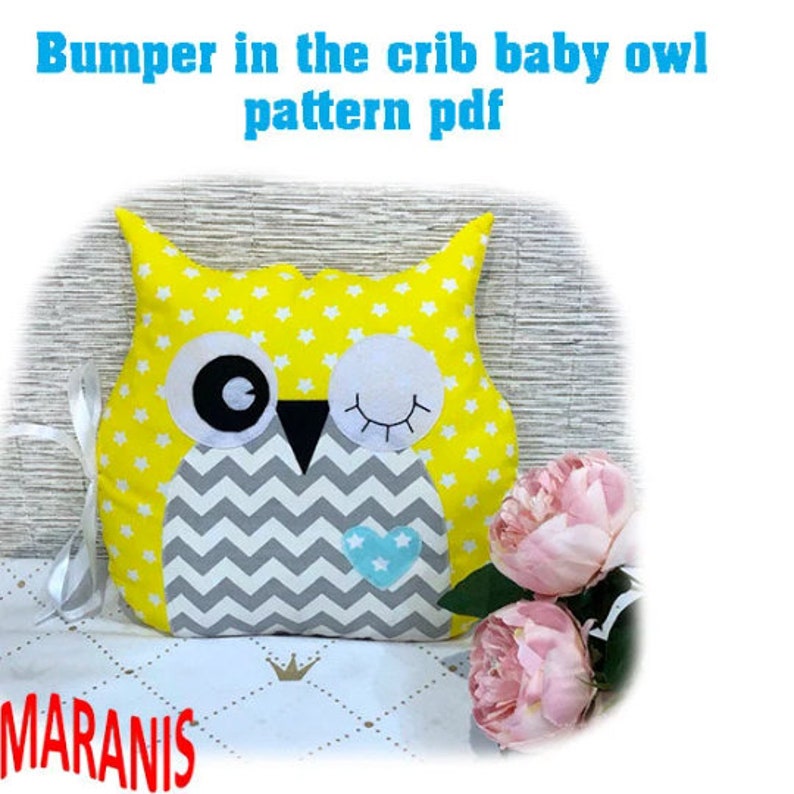 Crib Bumper Pattern Owl Crib Bumper Owl Pillow Owl Cushion Etsy
