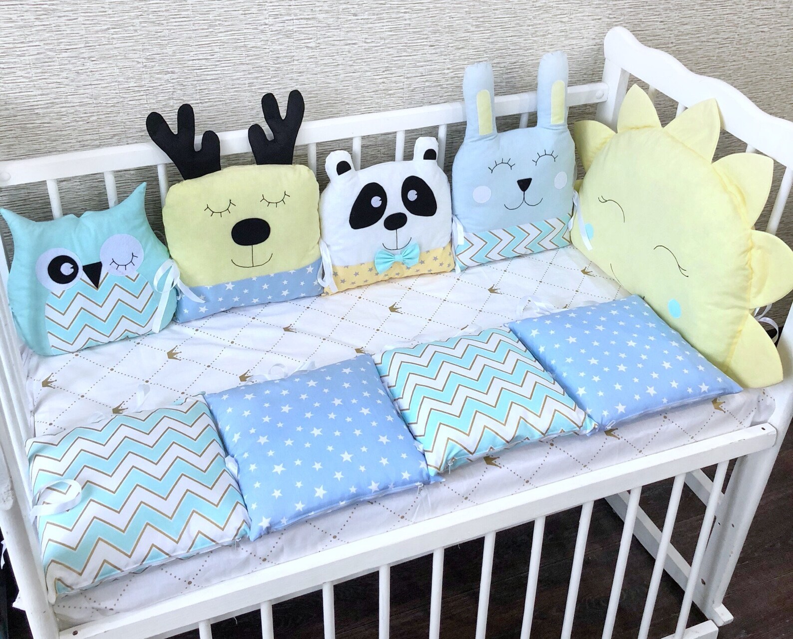 Crib Bumper Pattern Owl Crib Bumper Owl Pillow Owl Cushion Etsy
