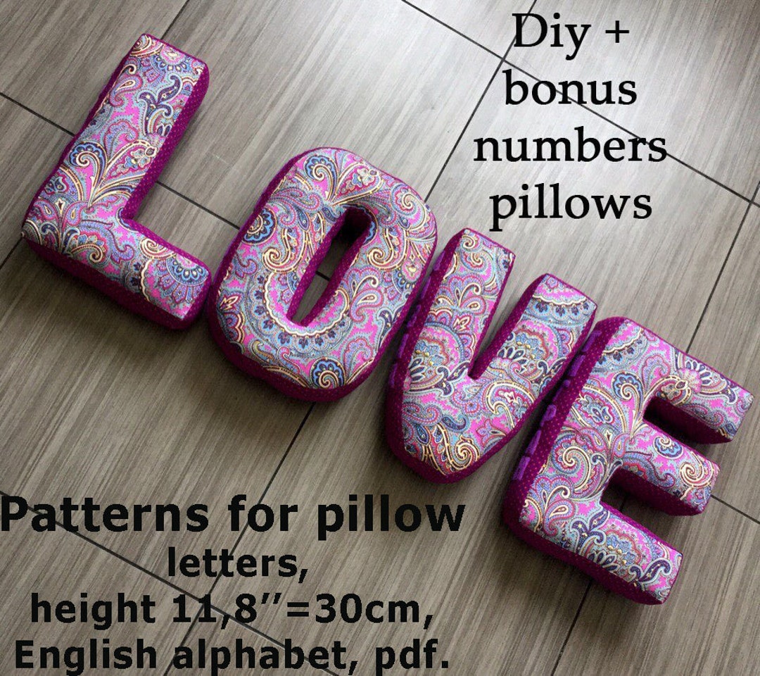 Soft Letter Pillows Pattern,pdf, Alphabet Nursery Decor, English ...