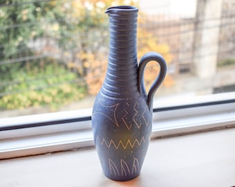 Vintage Krukmakaren Ystad Ceramic Vase, Ceramic JUG, Swedish Pottery, Scandinavian Hand Made Vase, Nordic Minimalist Decor, Ancient Pottery