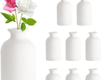 Mini Bud Vase Set (1, 4, 8 Pack) – Ceramic Vases, Wedding Centerpiece, Boho Decor, Housewarming Gift, Modern Pottery, Small Flower Vases