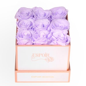 9 Konservierte Rosen in Weißer Box |  Muttertagsgeschenk | Für immer Rosen | Konservierte Blumen | Rosenbox | Wohndekor