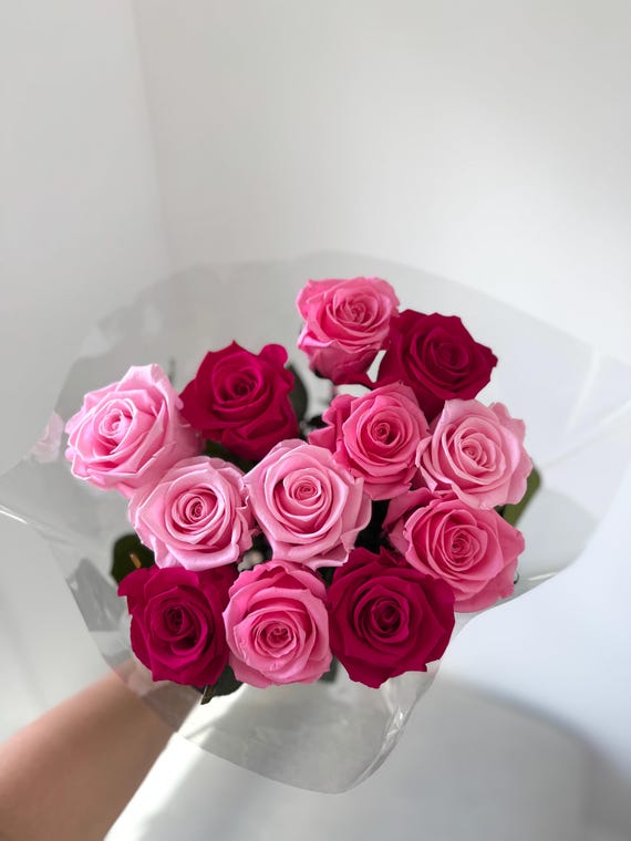Preserved Roses Bouquet – Natural Long-Lasting Flowers for Birthday, Anniversary, or Wedding Gift