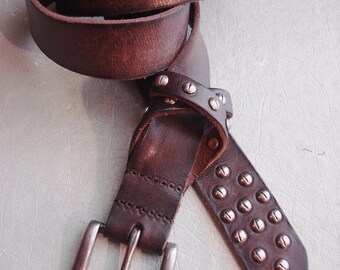 BROWN Cowboy STUD MEN Belt