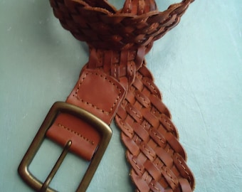 ARIZONA CHICO BROWN Leather Weaved Belt