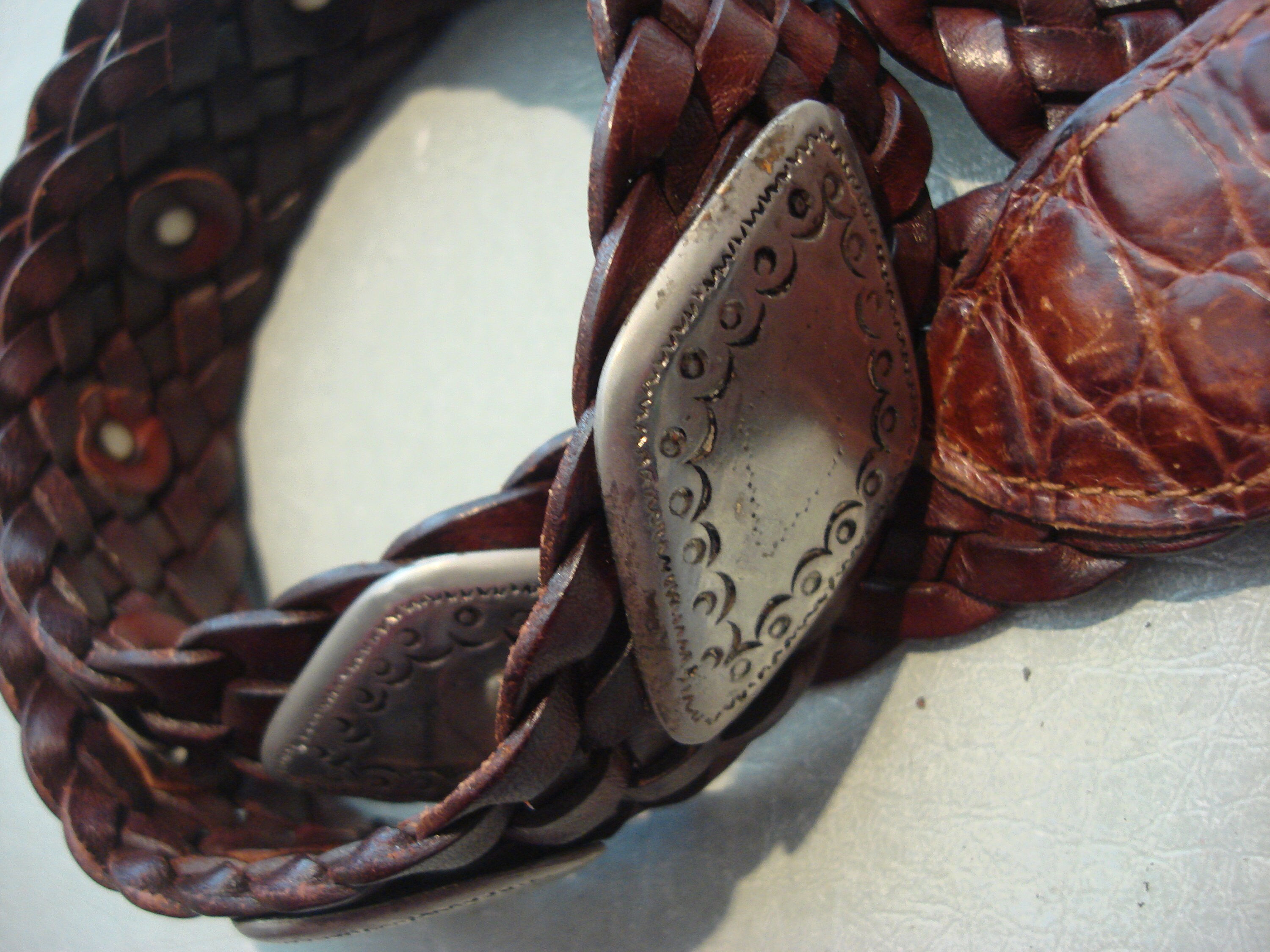 BROWN DISTRESSED LEATHER Concho Belt - Etsy
