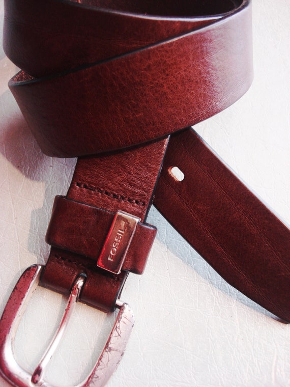 BROWN FOSSIL MEN Belt | Etsy