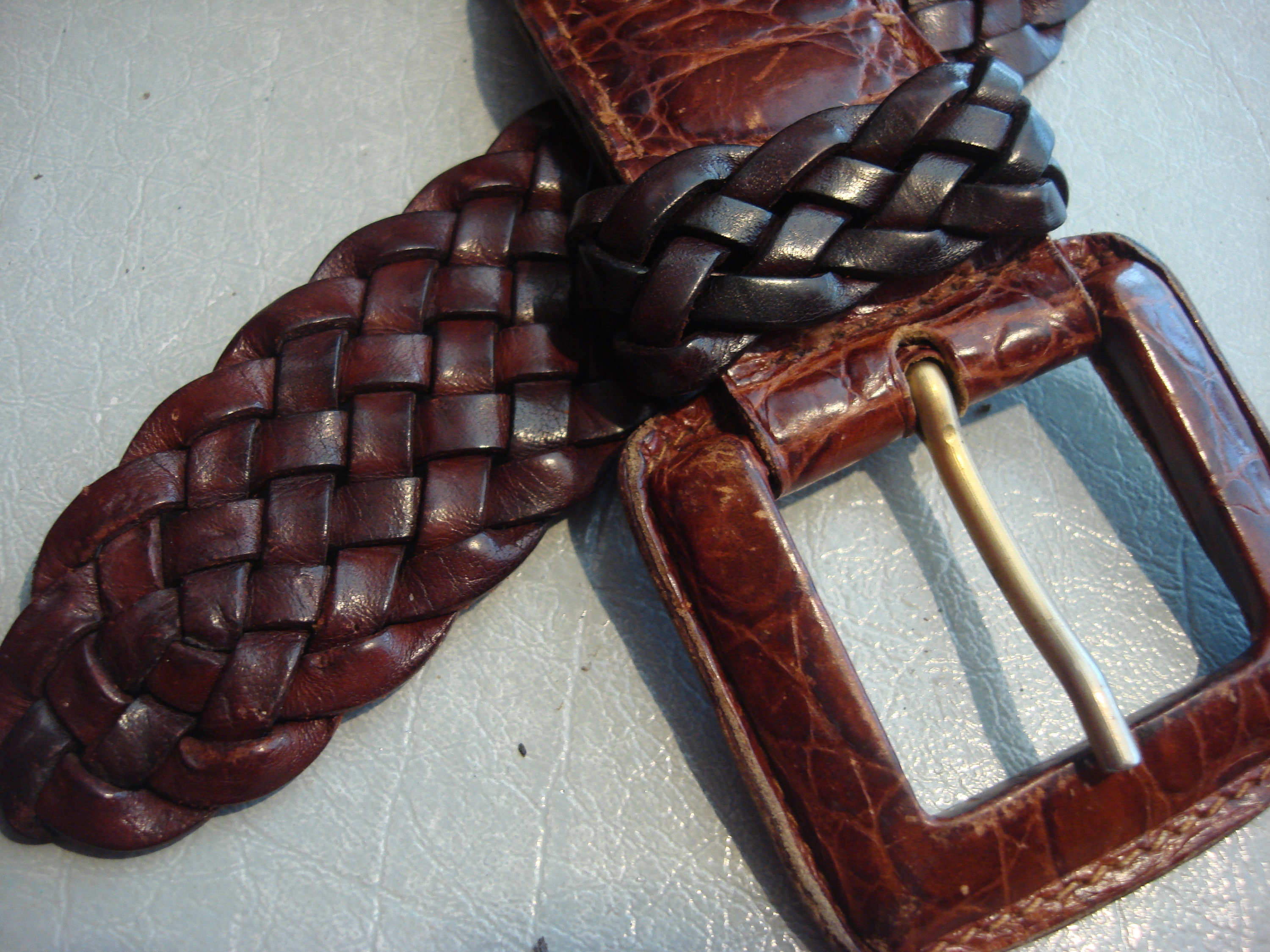 BROWN DISTRESSED LEATHER Concho Belt - Etsy display picture 2