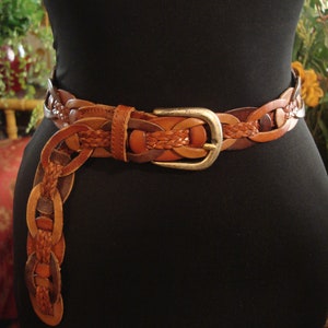 TAN LEATHER LINK Belt