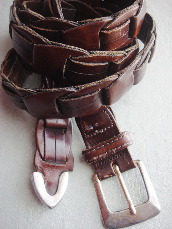 BROWN LEATHER BRAIDED Belt