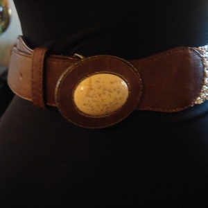 LEATHER AND RAFFIA Belt