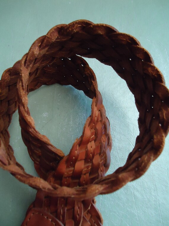 ARIZONA CHICO BROWN Leather Weaved Belt - Etsy display picture 2