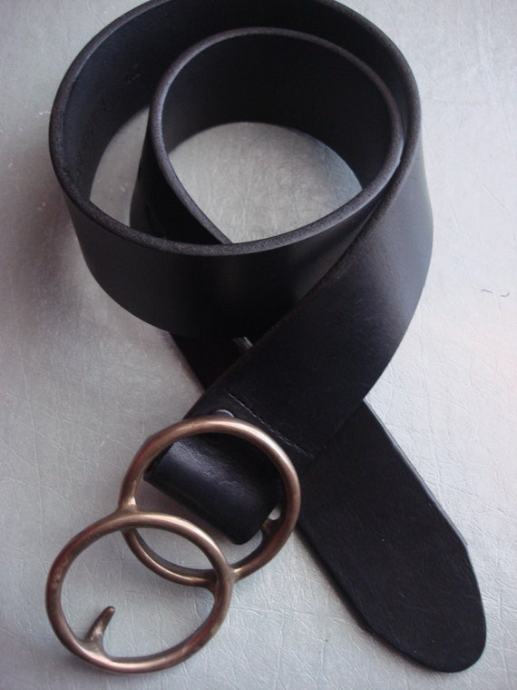 BLACK THICK LEATHER Belt - image 1