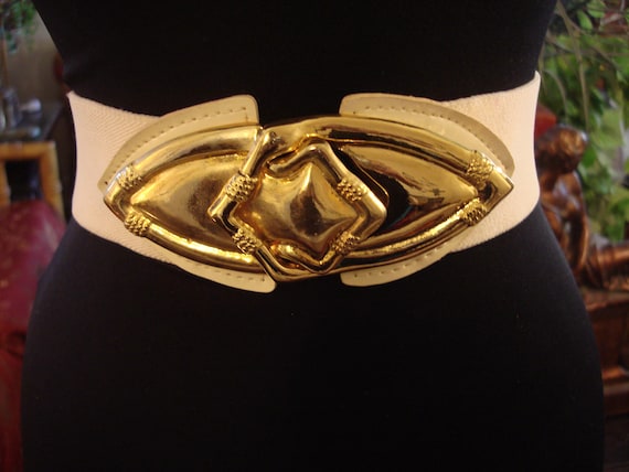 WHITE CANVAS STATEMENT Belt - Etsy display picture 1