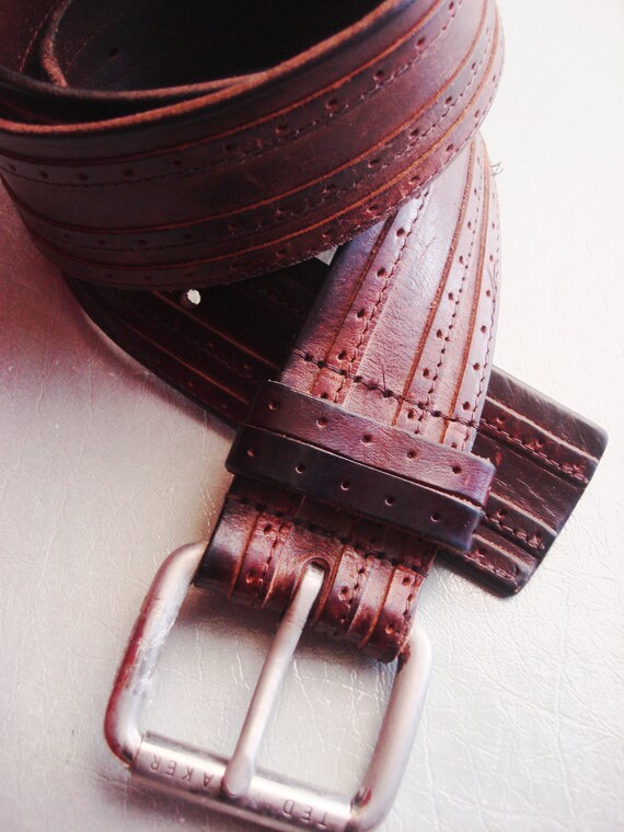 MEN BROWN LEATHER Belt - image 7