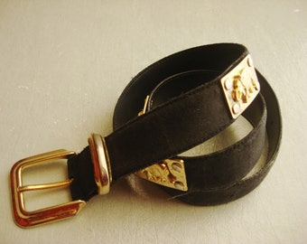 80s Gold Elephant Belt Black Cord Belt Carolyn Tanner - Etsy display picture 1