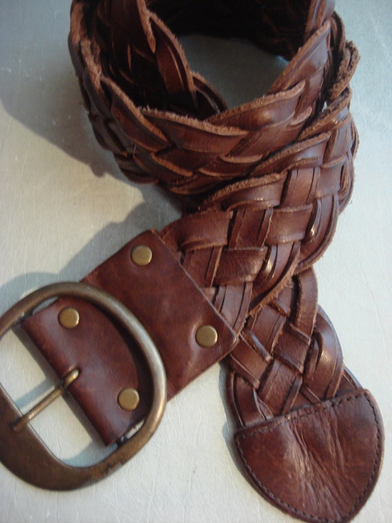 BROWN LEATHER WIDE Buckle