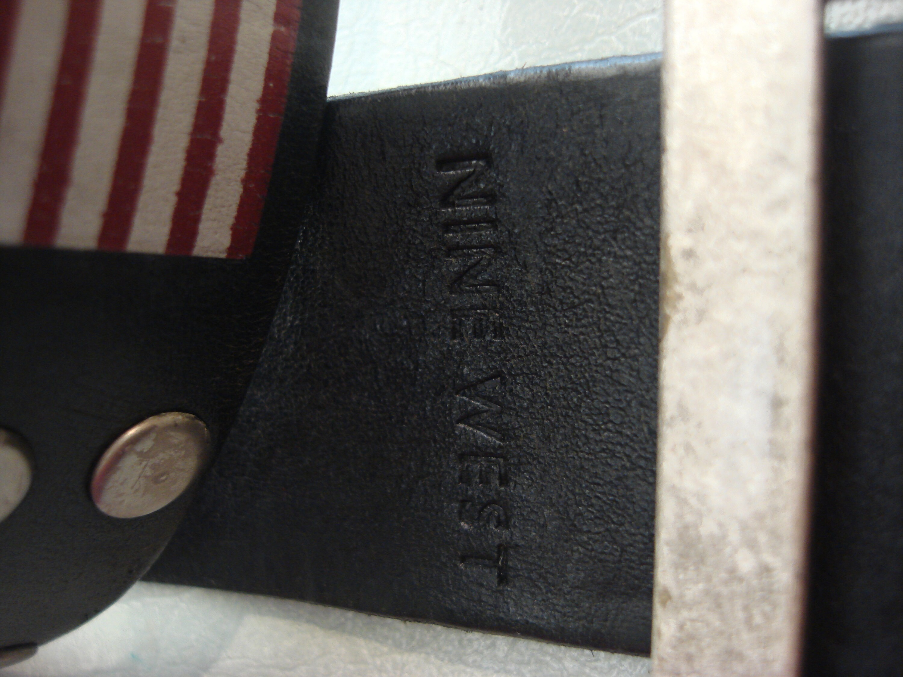 Y2K Nine West Black Leather American Flag Belt Size M/L Buy American Flag Leather Belt - Thick Black Calfskin main image 4
