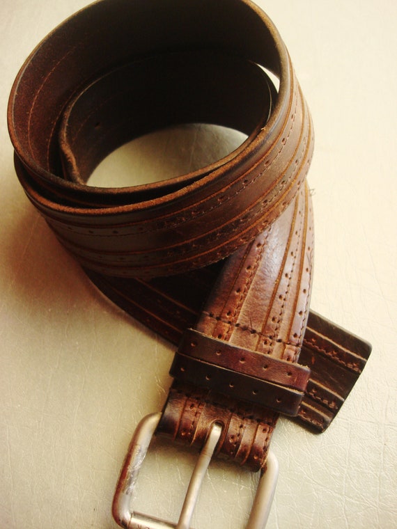 MEN BROWN LEATHER Belt - image 2