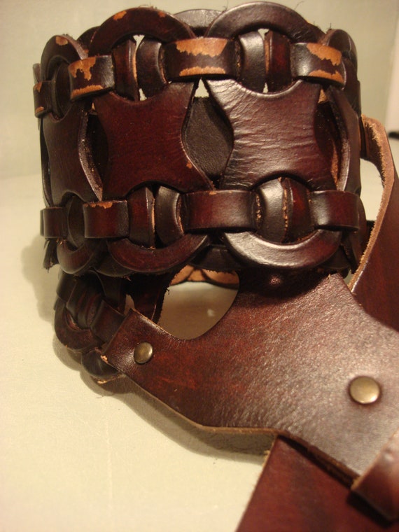 CHOCOLATE BROWN LEATHER chunky belt