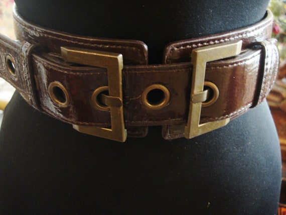 CORSET WAIST BROWN Belt faux leather