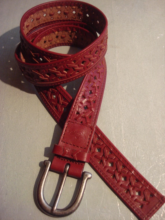 DOCKERS RED LEATHER Belt