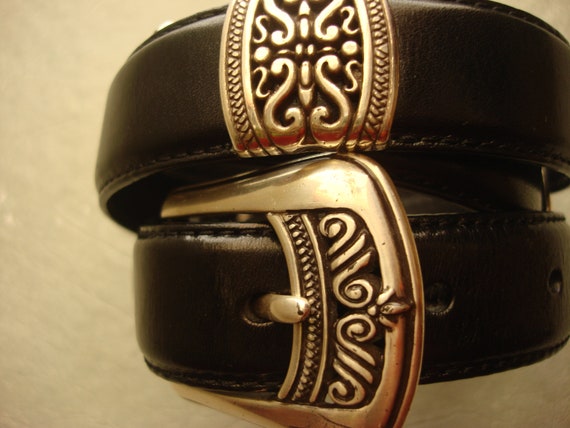 Fossil Black Leather Women\'s Belt Concho s-l400.jpg main image 4