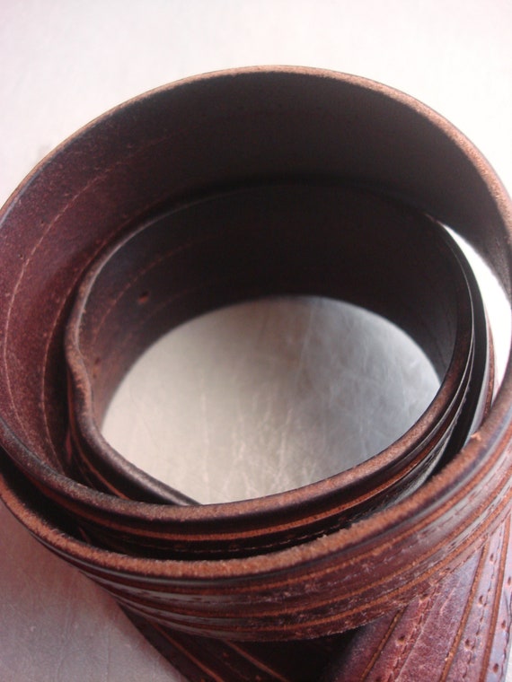 MEN BROWN LEATHER Belt - image 6